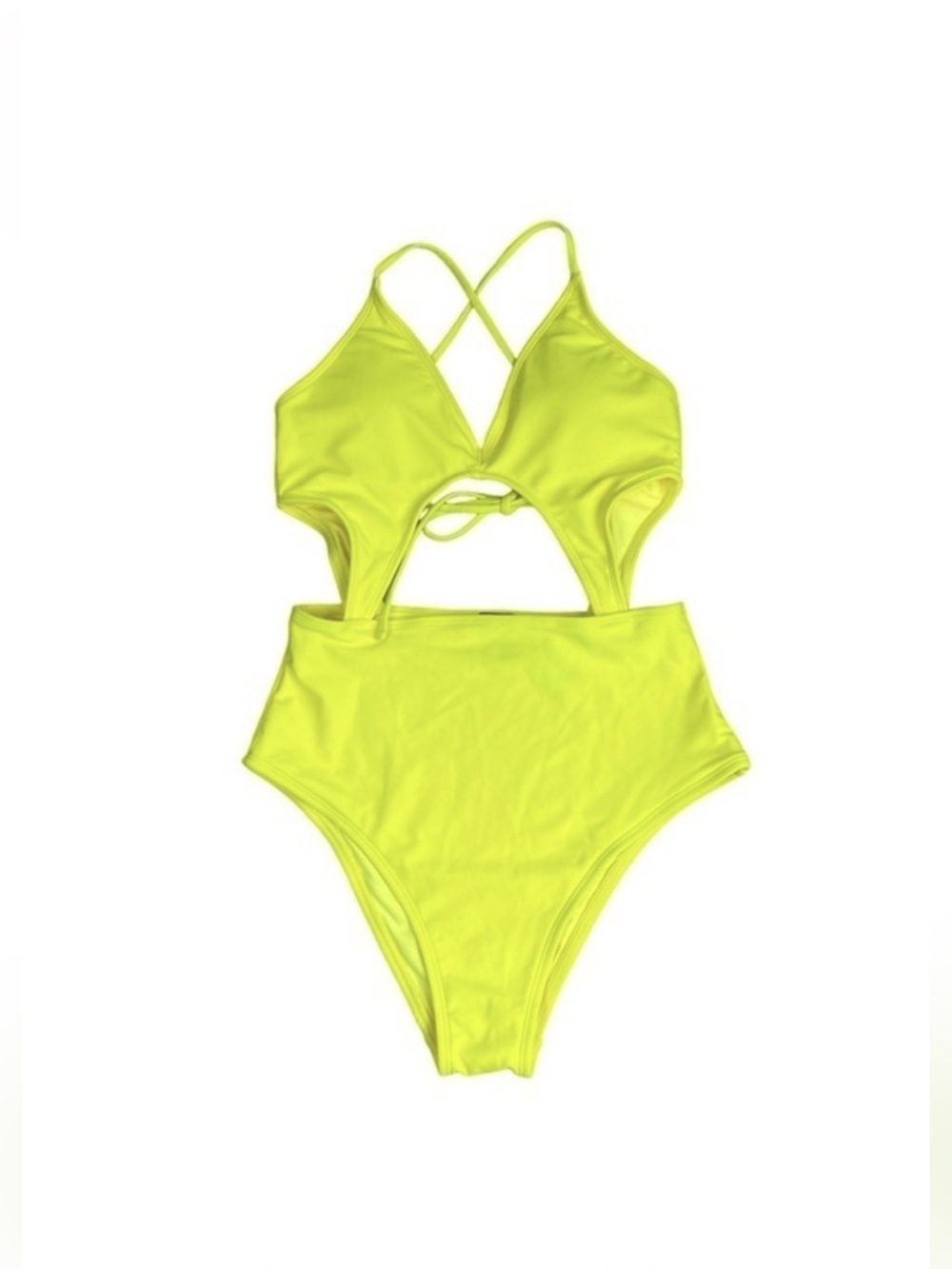 NWT Aerie Cutout V-Neck One Piece Monokini Neon Lime in Size S/P